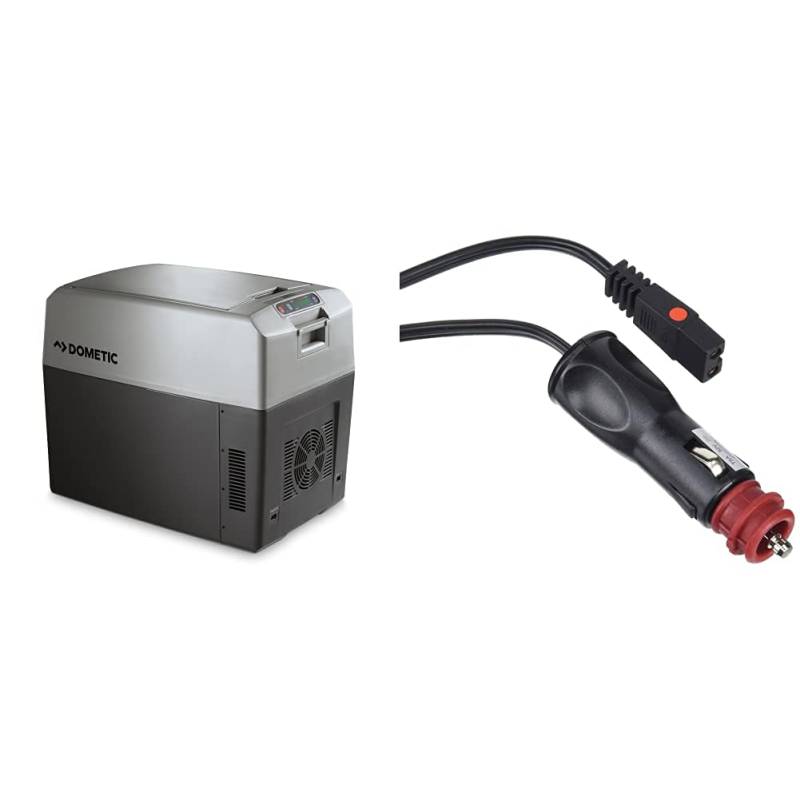 DOMETIC TropiCool TC 35FL - tragbare elektrische Kühlbox/Heizbox, 33 Liter, 12/24 V DC und 220-240 V AC & MOBICOOL Ersatzkabel für thermoelektrische Kühlbox zum Anschluss an den 12-Volt-Stecker von DOMETIC