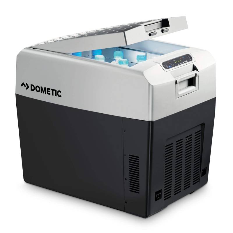 DOMETIC Tropicool TCX 35 - tragbare elektrische Kühlbox, 33 Liter, 12/24 V und 230 V für Auto, LKW, Boot, Reisemobil und Steckdose, Grau von DOMETIC