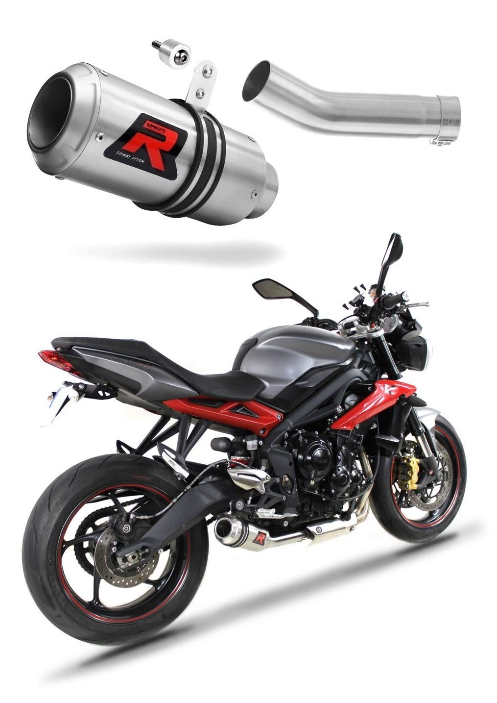 Auspuff Street Triple R/S/RS 675 GP Endschalldämpfer Dominator Exhaust Racing Slip-on 2013-2016 von DOMINATOR EXHAUST SYSTEM