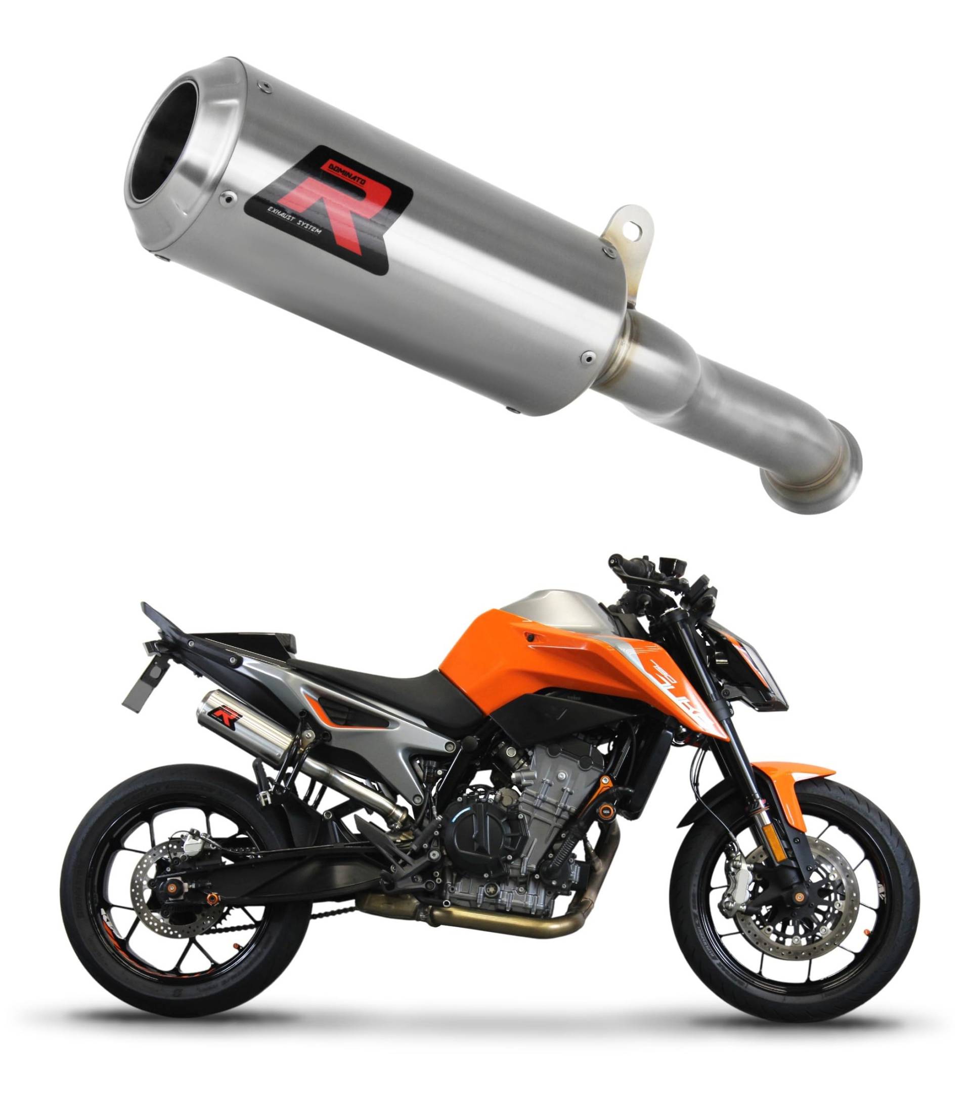 DOMINATOR Auspuff Endschalldämpfer GP kompatibel mit 790 Duke 2018-2023 von DOMINATOR EXHAUST SYSTEM