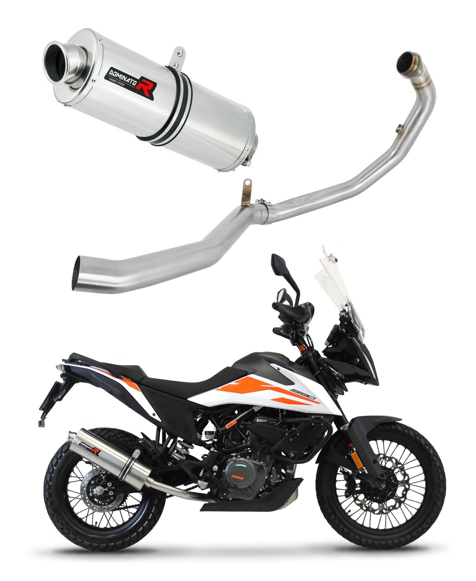 DOMINATOR Auspuffanlage Auspuffkrümmer Schalldämpfer OV kompatibel mit 390 Adventure 2020-2021 von DOMINATOR EXHAUST SYSTEM