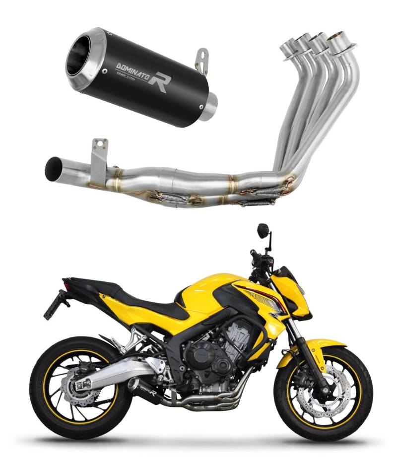 DOMINATOR Auspuffanlage Endschalldämpfer GP schwarz kompatibel mit CBR 650 F 2014-2018 von DOMINATOR EXHAUST SYSTEM