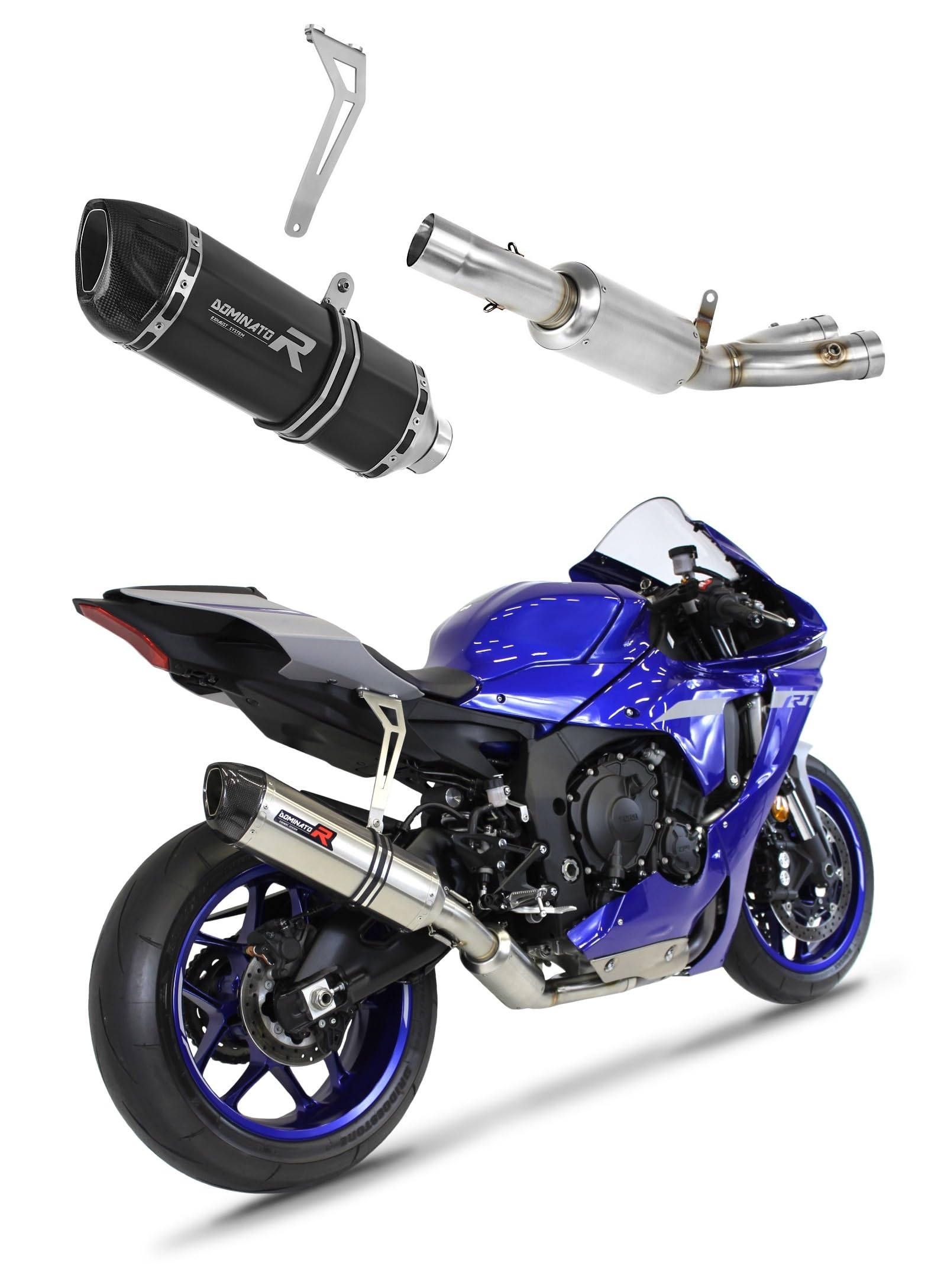 DOMINATOR Auspuffanlage Endschalldämpfer HP1 SCHWARZ kompatibel mit YZF R1 1000 RN65 2020-2021 RACE von DOMINATOR EXHAUST SYSTEM