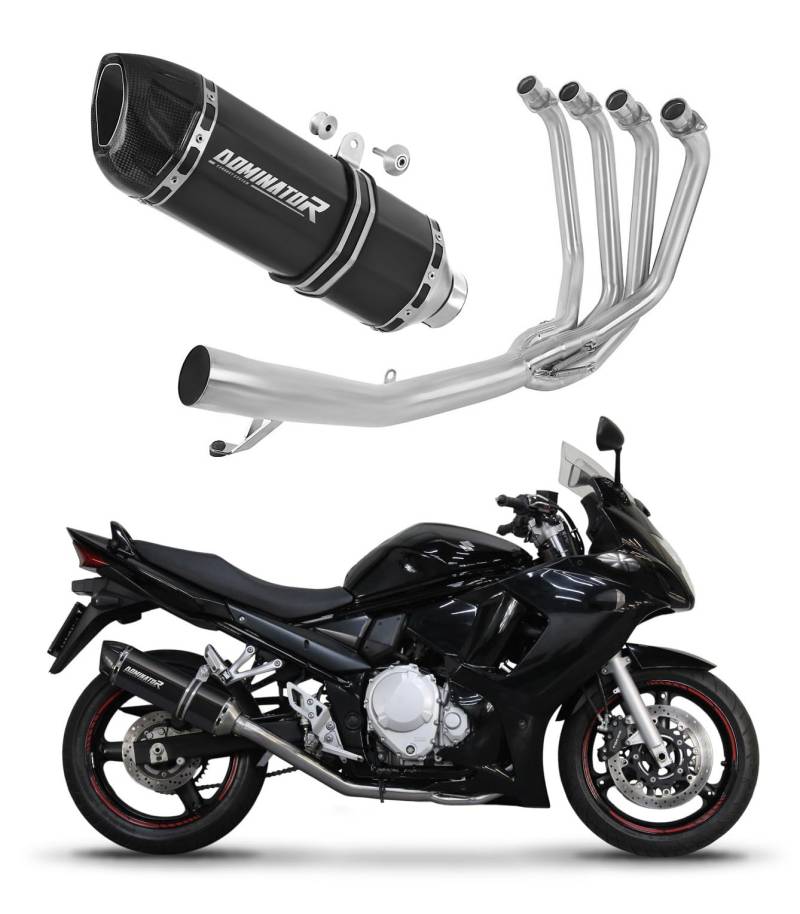 DOMINATOR Auspuffanlage Endschalldämpfer HP1 schwarz kompatibel mit GSX 1250 FA 2010-2016 von DOMINATOR EXHAUST SYSTEM