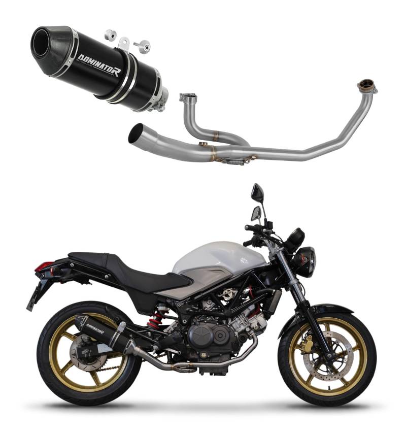 DOMINATOR Auspuffanlage Endschalldämpfer HP3 schwarz kompatibel mit VTR 250 2009-2015 von DOMINATOR EXHAUST SYSTEM