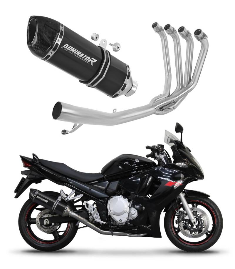 DOMINATOR Auspuffanlagen Schalldämpfer HP1 BLACK kompatibel mit GSXF 650 2007-2016 von DOMINATOR EXHAUST SYSTEM