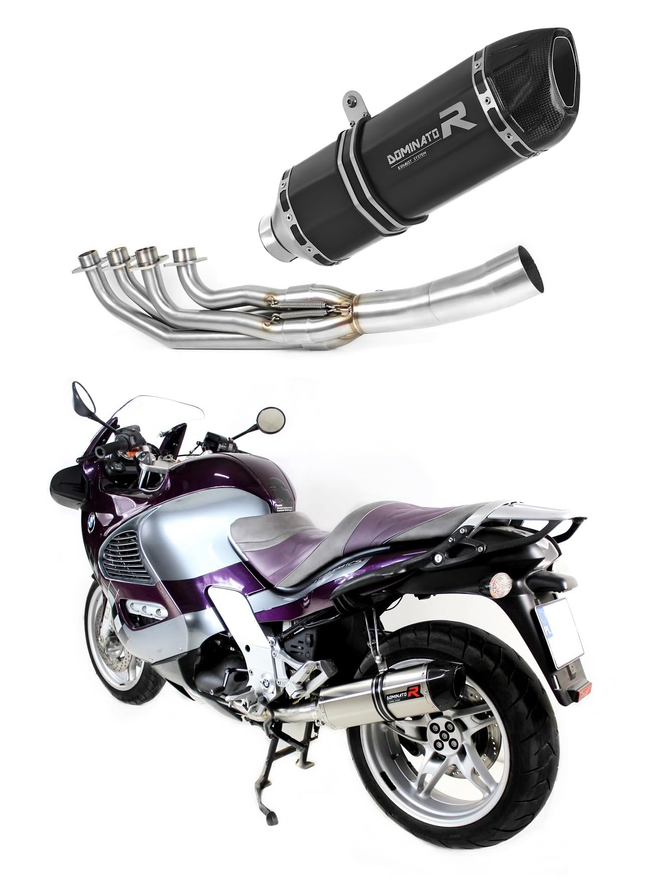 DOMINATOR Auspuffanlagen Schalldämpfer HP1 BLACK kompatibel mit K1200RS 1997-2000 von DOMINATOR EXHAUST SYSTEM