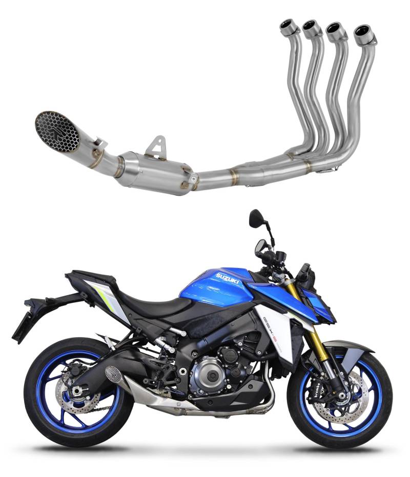 DOMINATOR Komplette Linie Auspuff Krümmer Schalldämpfer GP3 kompatibel mit GSX-S 1000/1000 GT / 950 2021-2024 von DOMINATOR EXHAUST SYSTEM