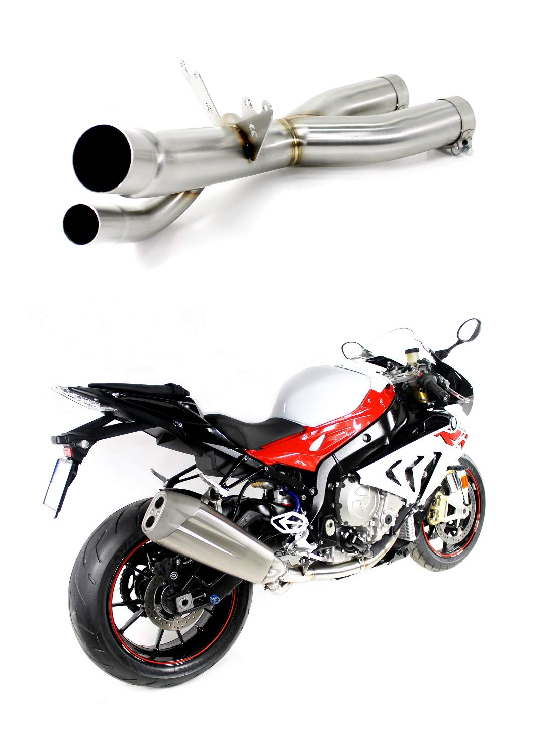 DOMINATOR Racing Downpipe Mid Pipe kompatibel mit S1000RR 2017–2018 von DOMINATOR EXHAUST SYSTEM