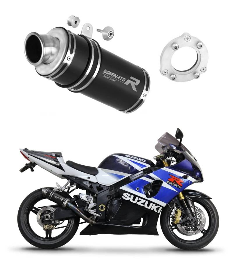 DOMINATOR Schalldämpfer Auspuff Bolt - on GP1 BLACK kompatibel mit GSXR 1000 K1 - K4 2001-2004 von DOMINATOR EXHAUST SYSTEM