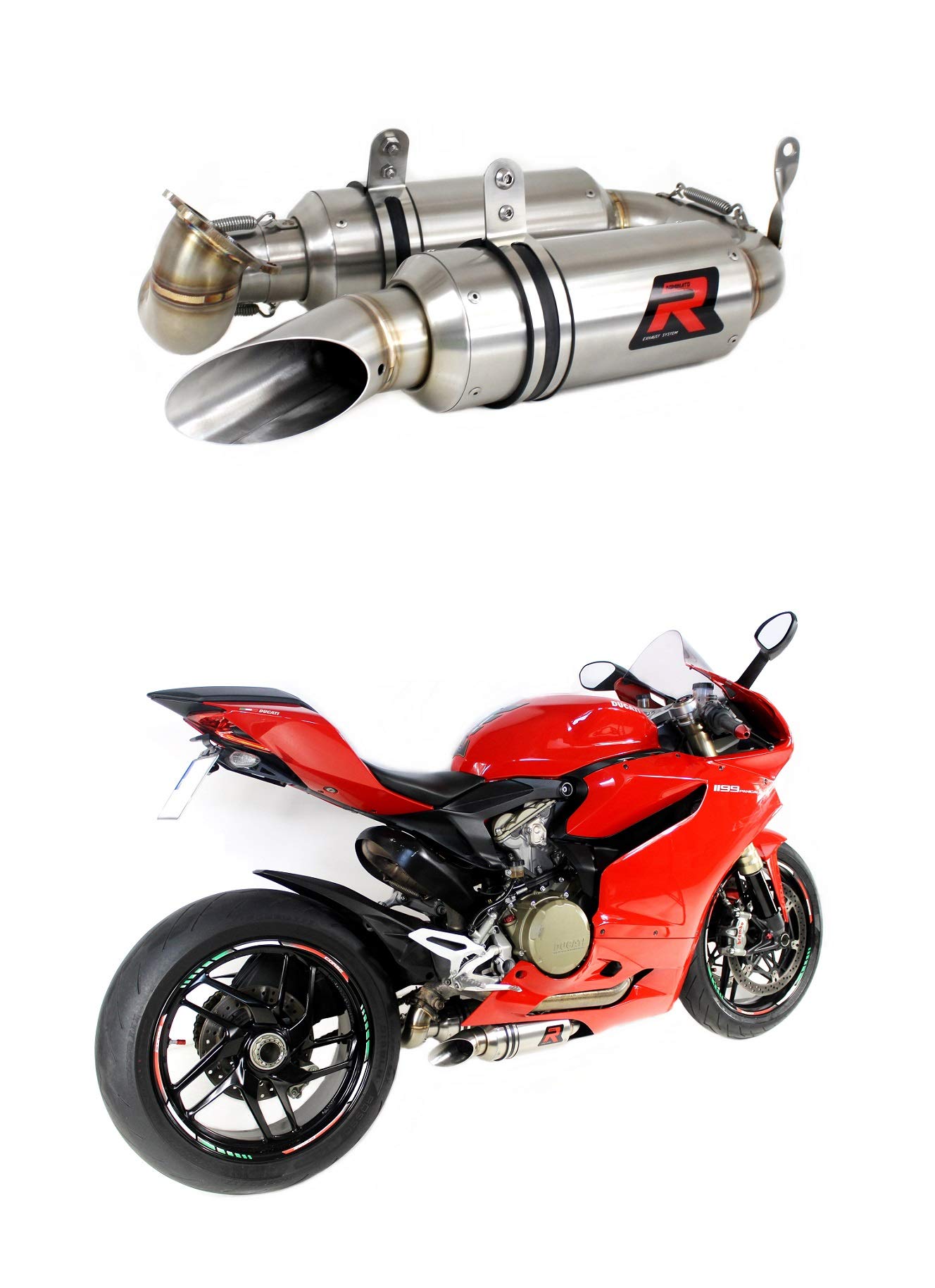 DOMINATOR Schalldämpfer Auspuff GP kompatibel mit PANIGALE 1199 2012-2014 von DOMINATOR EXHAUST SYSTEM