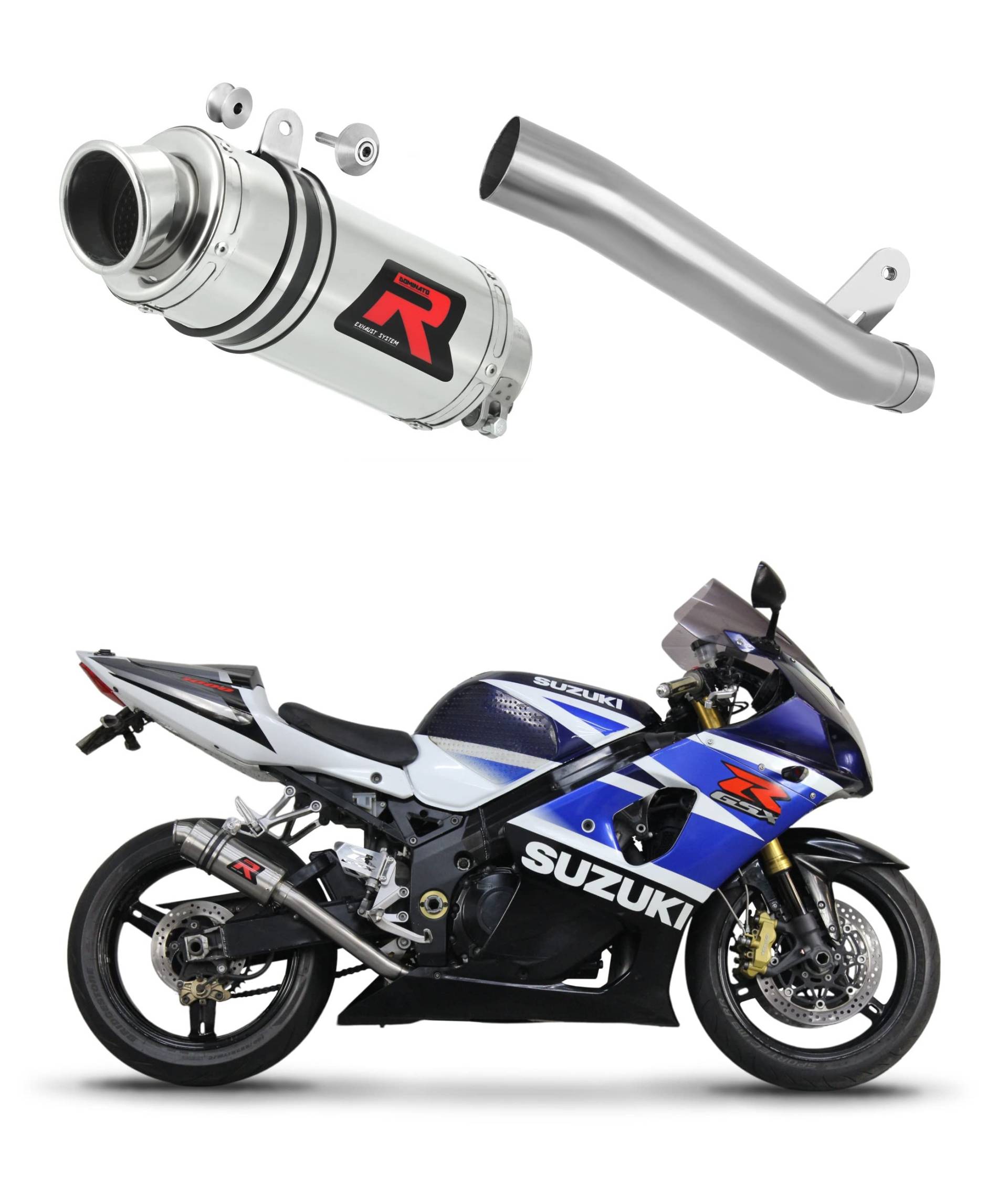 DOMINATOR Schalldämpfer Auspuff GP1 kompatibel mit GSXR 1000 K1 - K4 2001-2004 von DOMINATOR EXHAUST SYSTEM