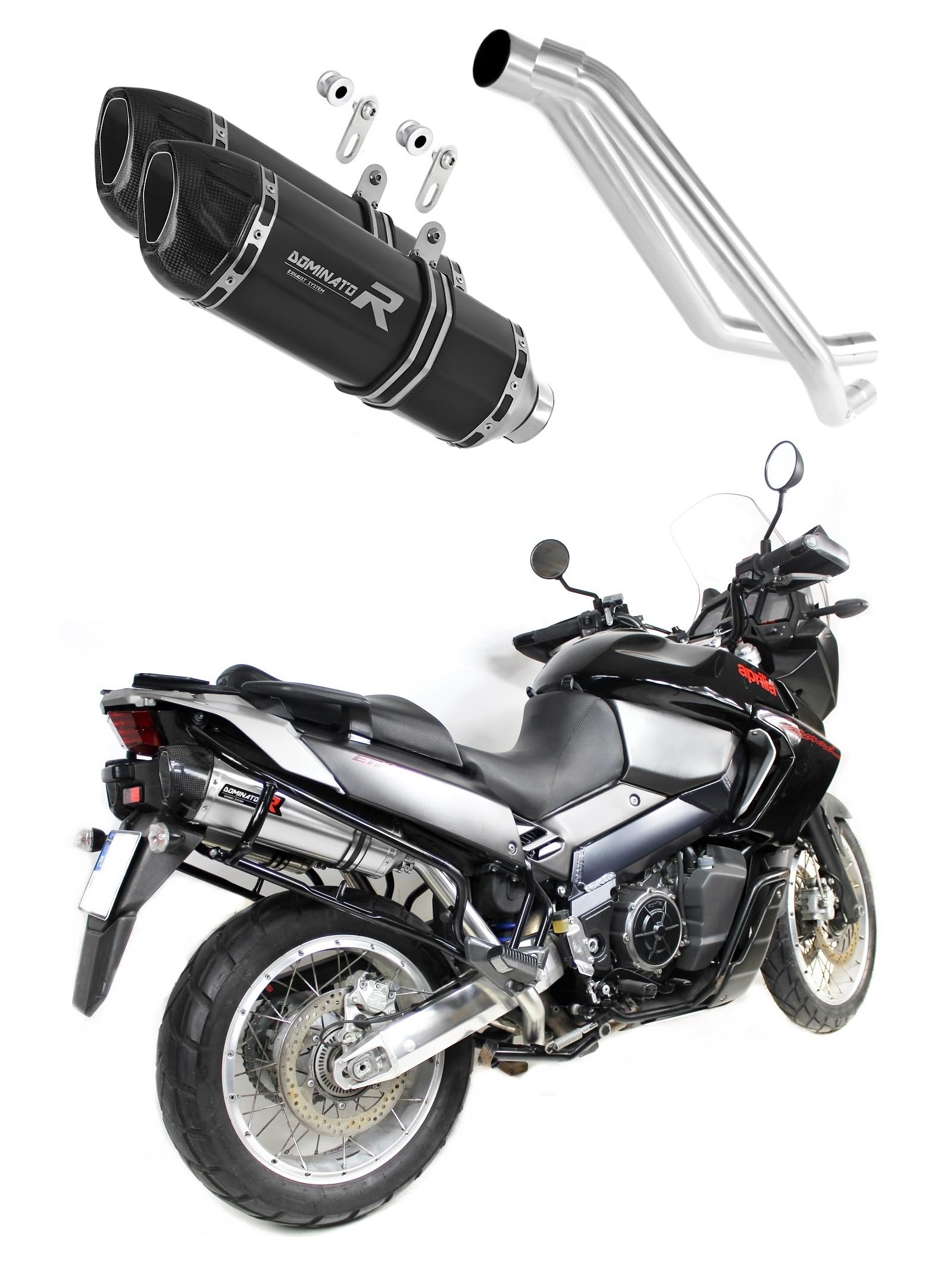 DOMINATOR Schalldämpfer Auspuff HP1 BLACK kompatibel mit ETV 1000 Caponord 2005-2007 von DOMINATOR EXHAUST SYSTEM