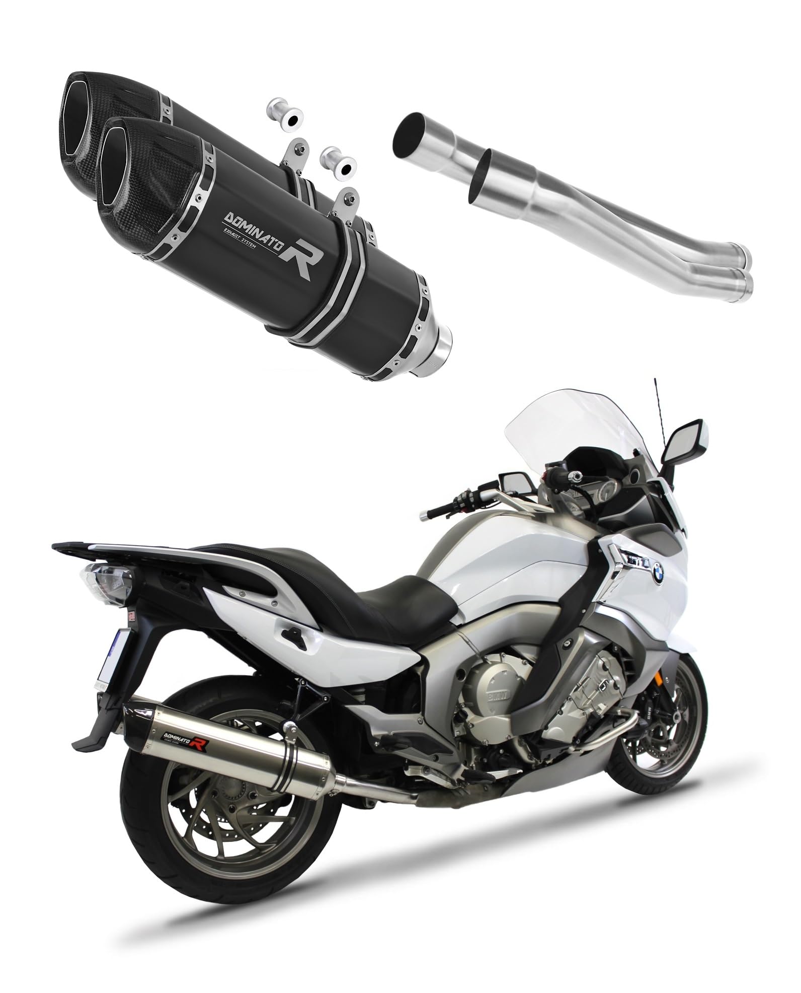 DOMINATOR Schalldämpfer Auspuff HP1 BLACK kompatibel mit K1600 GT GTL 2011-2020 von DOMINATOR EXHAUST SYSTEM