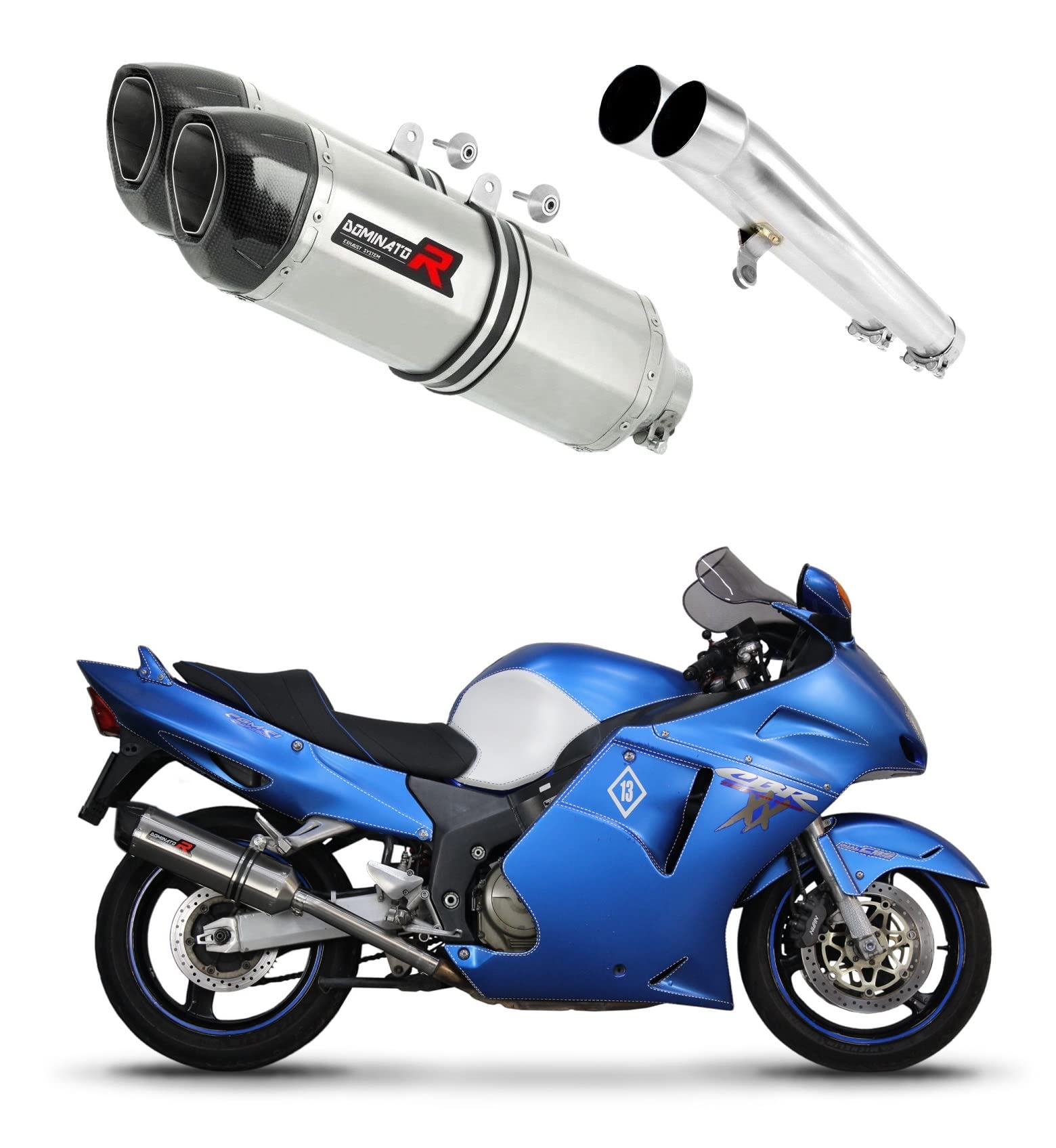 DOMINATOR Schalldämpfer Auspuff HP1 kompatibel mit CBR 1100 XX 1996-2006 von DOMINATOR EXHAUST SYSTEM