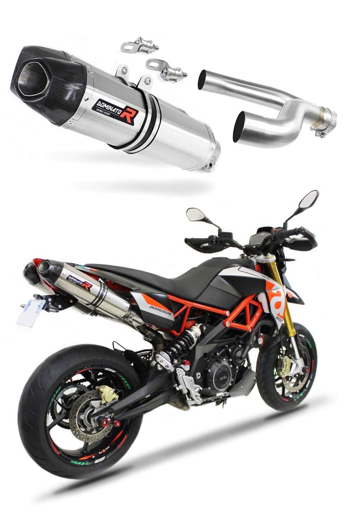 DOMINATOR Schalldämpfer Auspuff HP1 kompatibel mit DORSODURO 900 2017-2020 von DOMINATOR EXHAUST SYSTEM