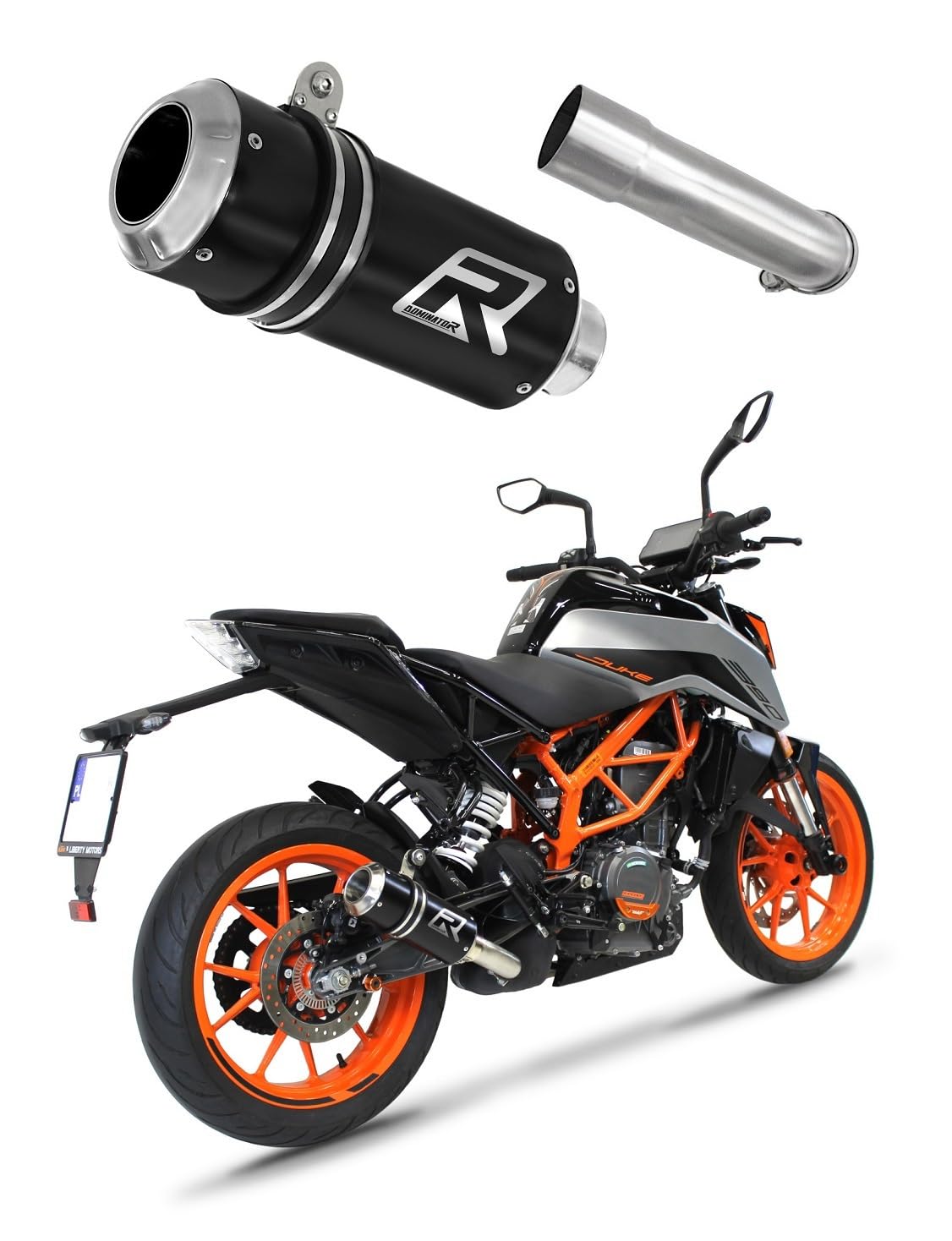 DUKE 390 GP SCHWARZ Schalldämpfer Sportauspuff DOMINATOR 2021-2022 von DOMINATOR EXHAUST SYSTEM