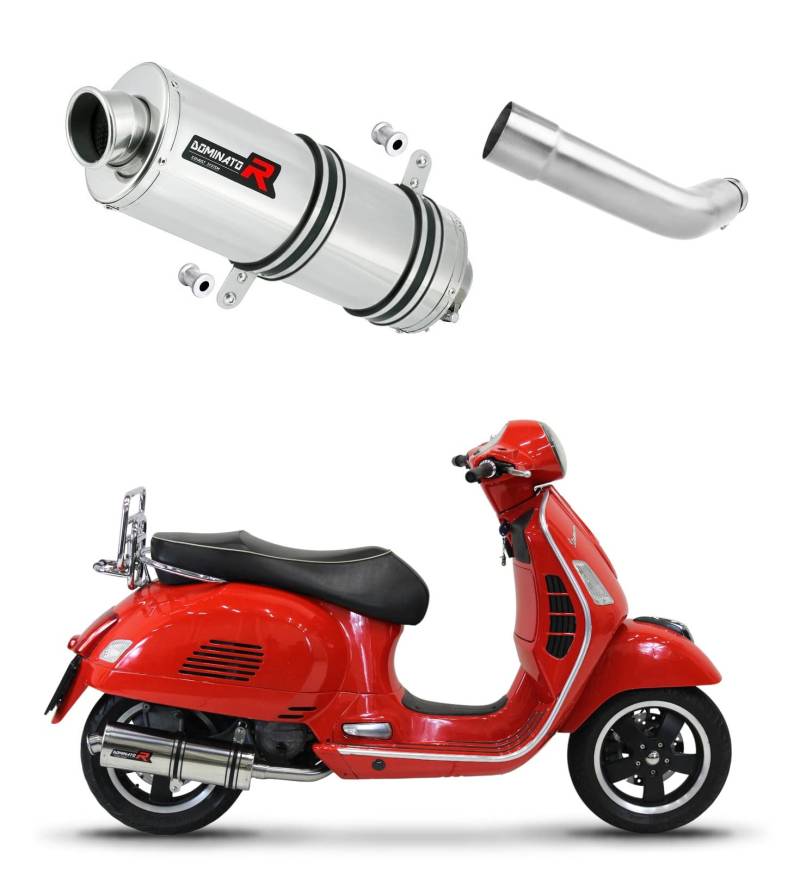 DOMINATOR Schalldämpfer Auspuff OV kompatibel mit Vespa GTS 125 2007-2012 von DOMINATOR EXHAUST SYSTEM