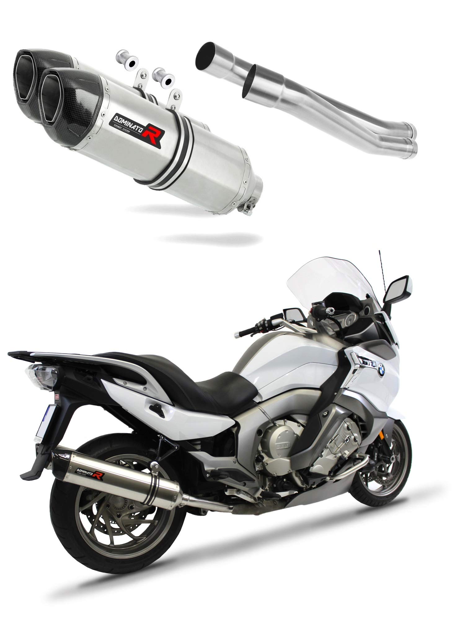 K 1600 GT GTL Auspuff HP1 Endschalldämpfer Dominator Exhaust Racing Slip-on 2011-2023 von DOMINATOR EXHAUST SYSTEM