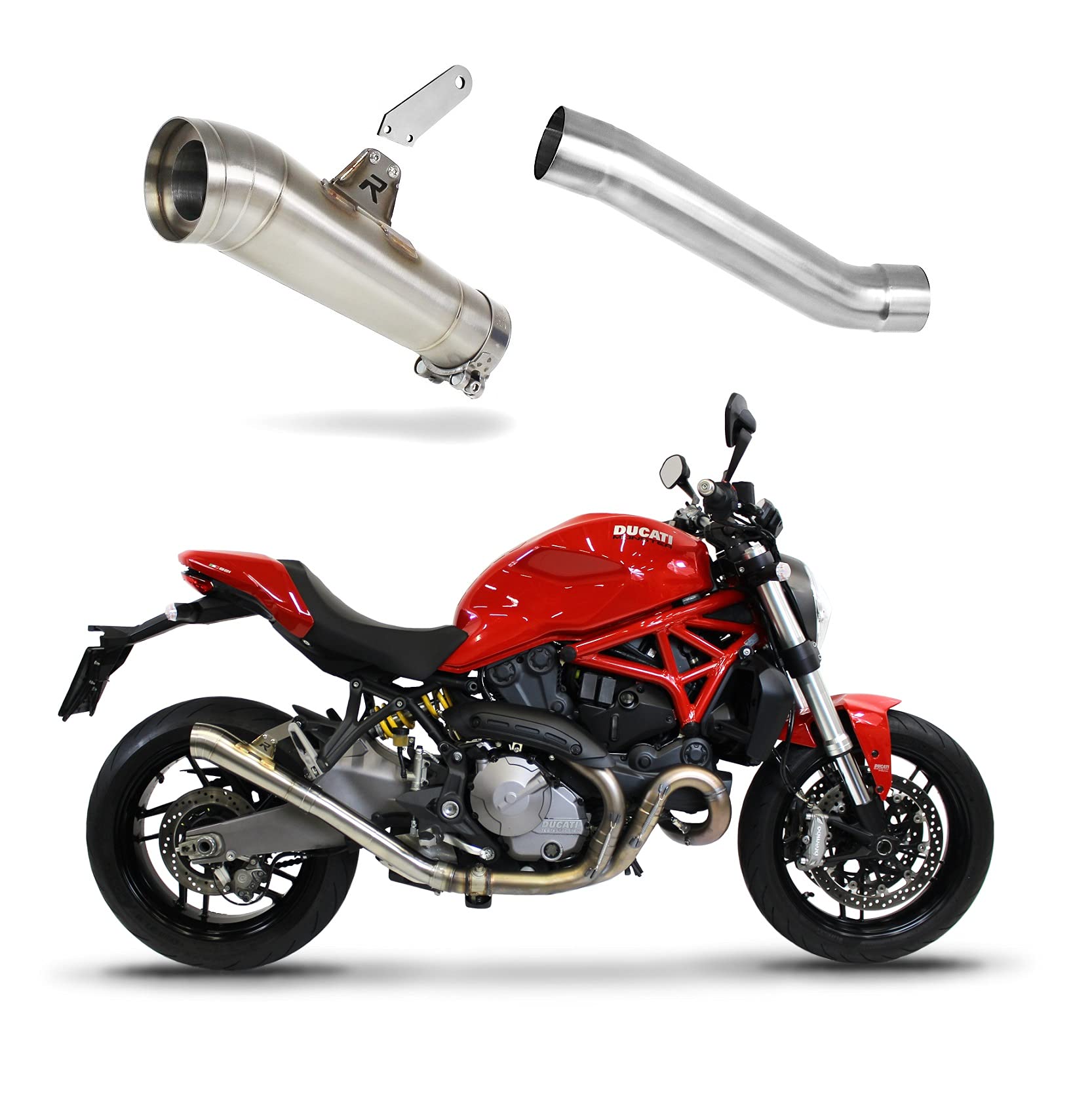 Monster 821 Exhaust GP II Dominator Racing Schalldämpfer Auspuff 2018-2021 von DOMINATOR EXHAUST SYSTEM