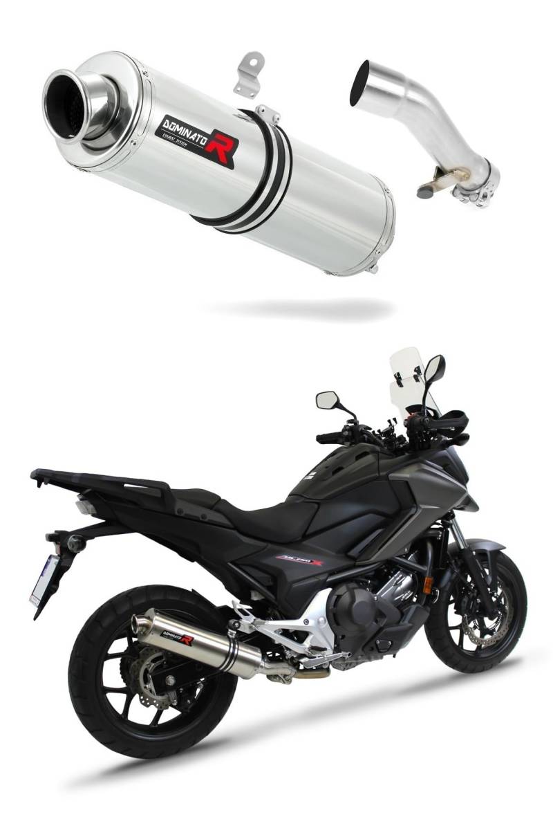 NC 700 750 D Integra Auspuff RUND Schalldämpfer Dominator Exhaust Racing Slip-on 2012-2020 von DOMINATOR EXHAUST SYSTEM