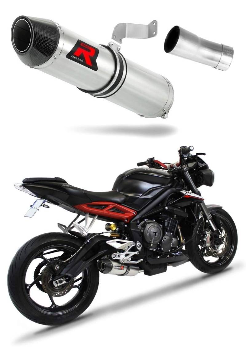 Street Triple 765 S/R/RS Auspuff HP2 Endschalldämpfer Dominator Exhaust 2017-2021 von DOMINATOR EXHAUST SYSTEM