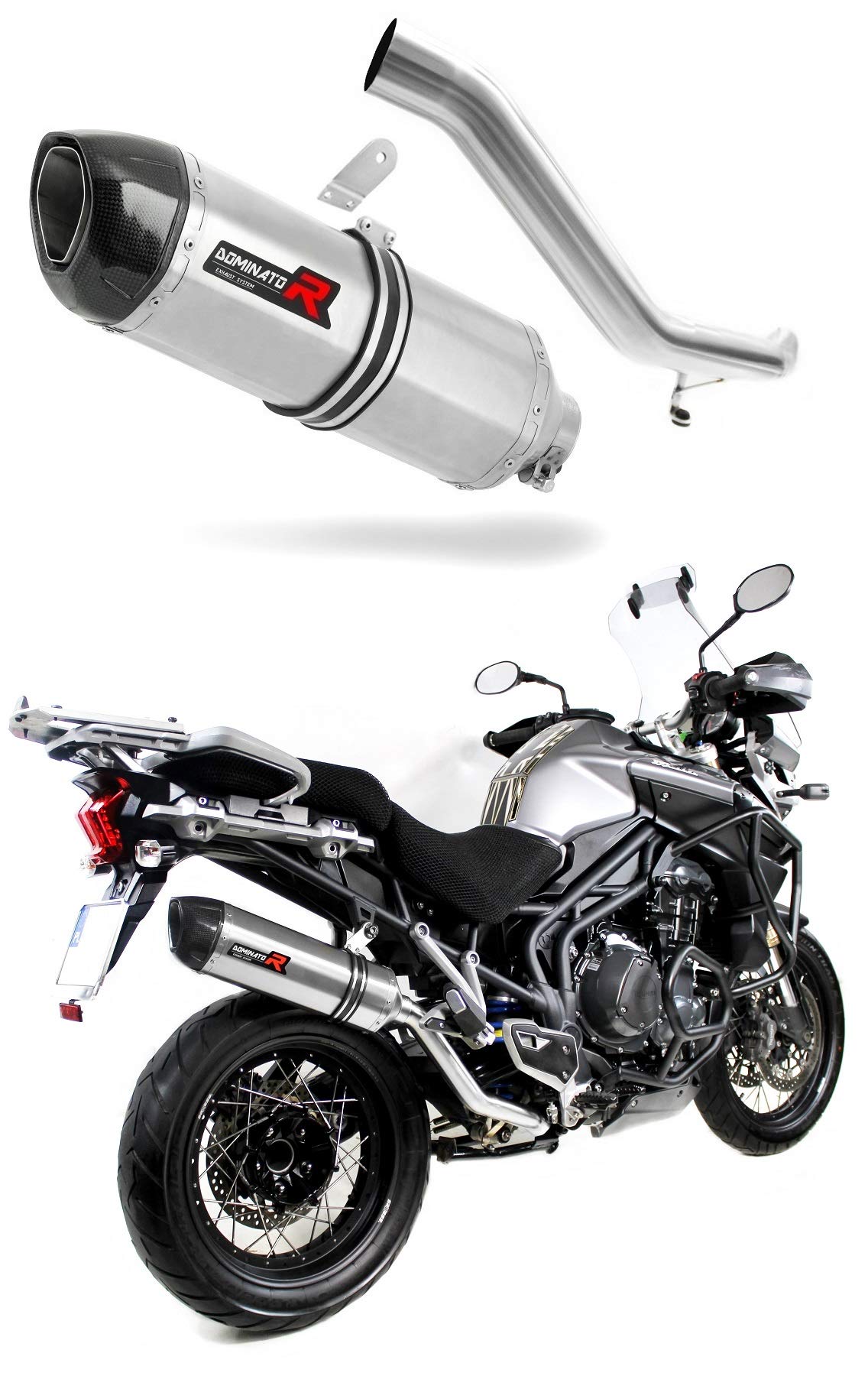 Tiger Explorer 1200 Auspuff HP1 Carbon Schalldämpfer Dominator Exhaust Racing Slip-on 2012 2013 2014 2015 von DOMINATOR EXHAUST SYSTEM