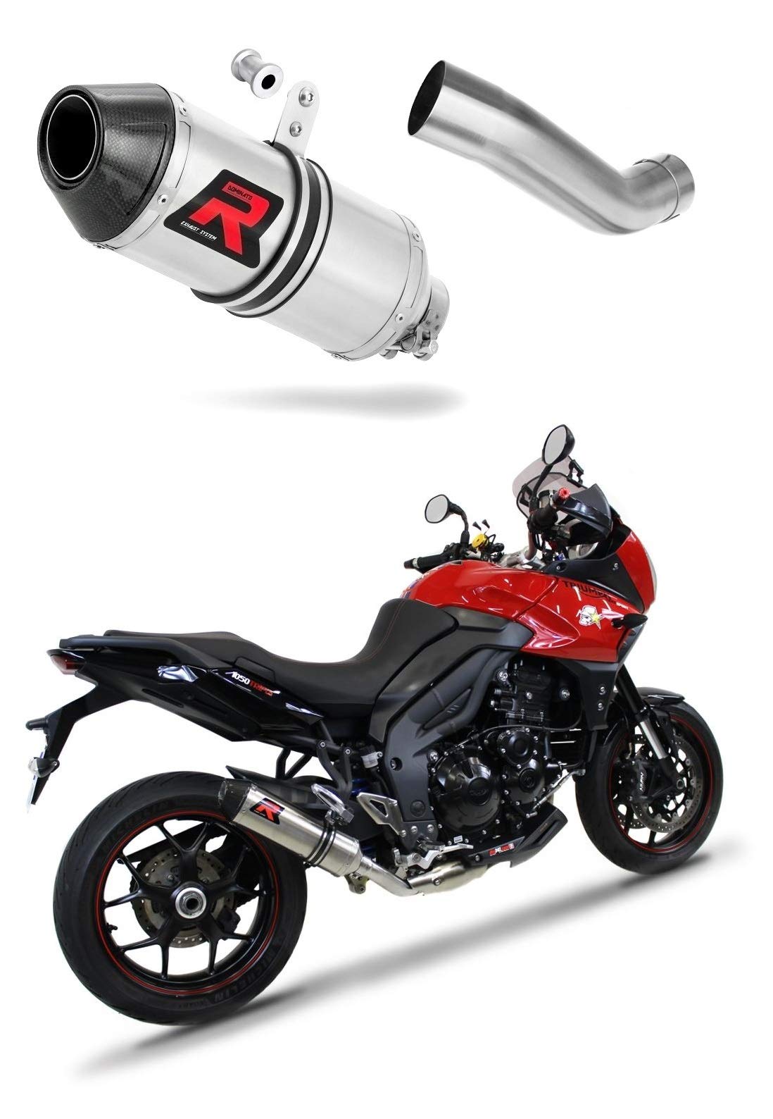 Tiger Sport 1050 Low Level Auspuff HP3 Endschalldämpfer Dominator Exhaust Racing Slip-on 2013-2015 von DOMINATOR EXHAUST SYSTEM