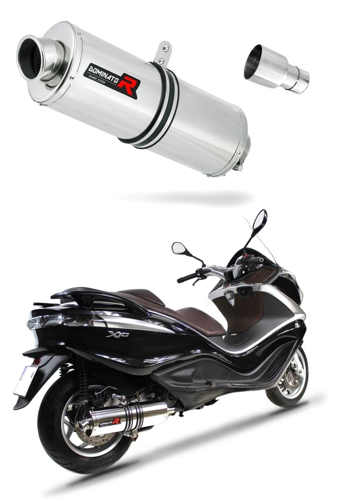 X10 125 Auspuff Oval Endschalldämpfer Dominator Exhaust Racing Slip-on 2012 2013 2014 2015 2016 von DOMINATOR EXHAUST SYSTEM