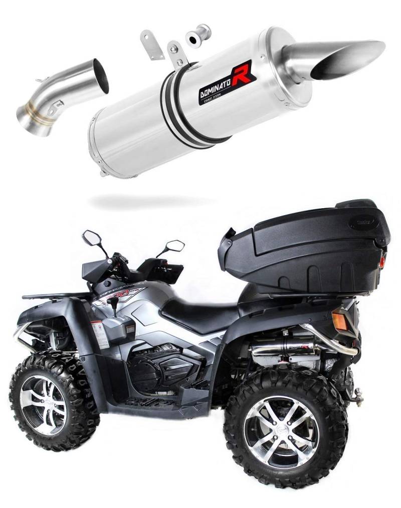 X8 Terralander 800 V-Twin Auspuff rund Dominator Exhaust Racing Slip-on 2012 2013 2014 2015 2016 von DOMINATOR EXHAUST SYSTEM