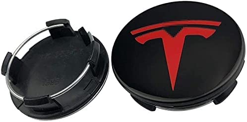 4 Stück Radnabenkappen für Tesla Model 3 Model S Model X 60MM, Radnabendeckel, Felgenkappen, Radnabenabdeckung, Felgendeckel, Wasserdicht/Anti-Rost von DOMINR