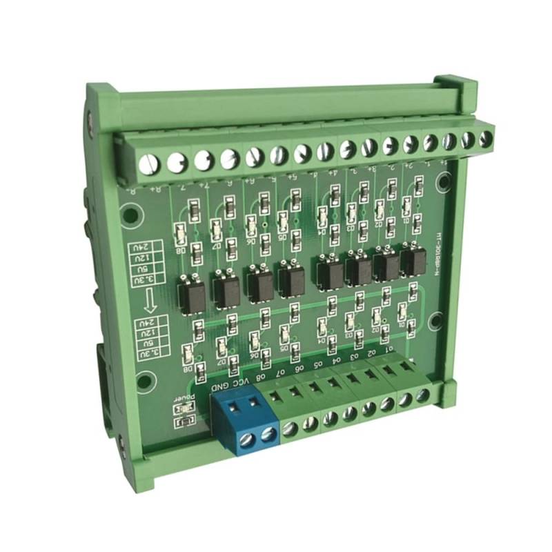 8-Kanal-Optokoppler-Isolationsmodul, DC 24 V bis 5 V PLC-PNP-Signalwandler-Spannungswandler-Adaptermodul von DONGKER