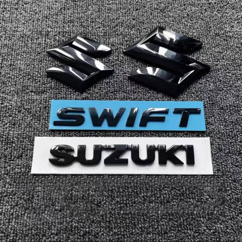 DONHEK Auto Emblem Aufkleber für Suzuki Swift 2017-2023,ABS Kühlergrill Front Motorhaube Kofferraum 3D Logo Heckklappen Buchstaben Selbstklebende Ersatz Dekoration Styling Zubehör von ZOUXO