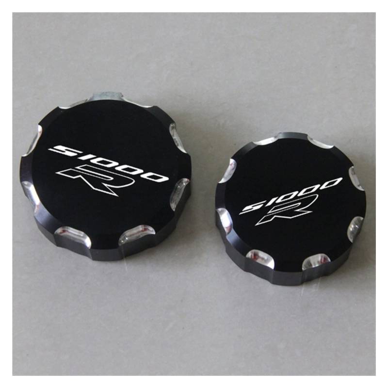 Haar Passend Für BMW S1000R S1000 R 2012-2021 Aluminiumlegierung 1 Satz Motorradbremsen-Tankdeckel Vorne Und Hinten (Color : Black) von DOOKA