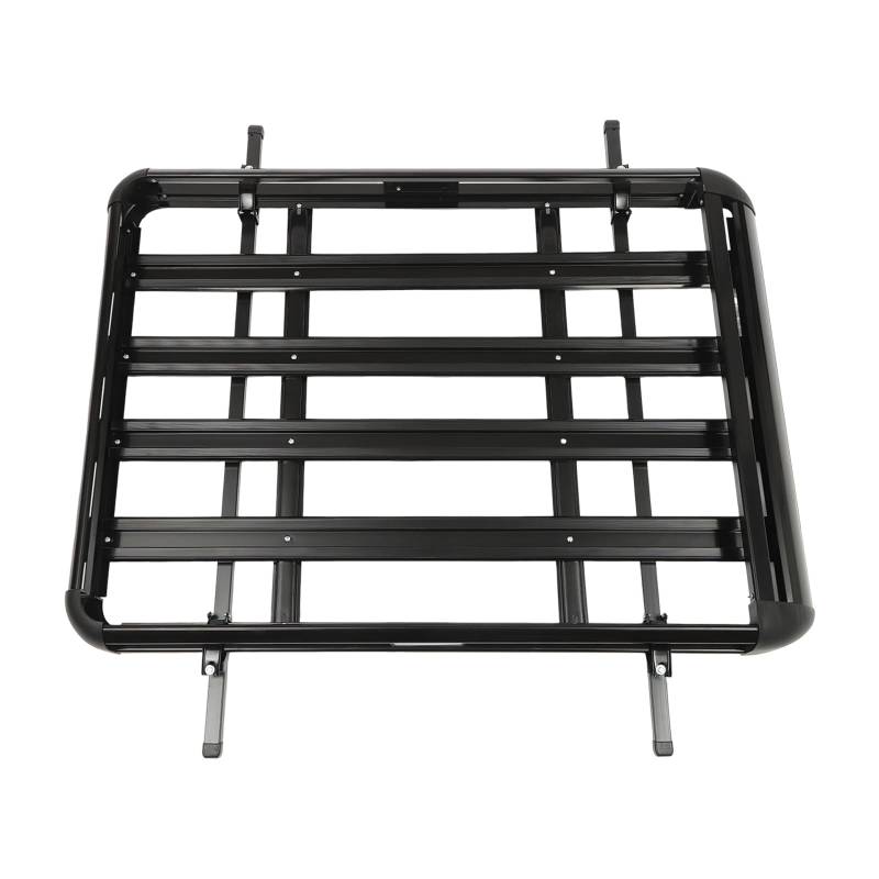 Dachgepäckträger,Schwarz Auto Dachkorb Aluminium Dachträger Für SUV Modelle mit eingebauten Gepäckträgern,max. 150 kg Last,Einstellbare Breite(140 x 100cm) von DOPBENT