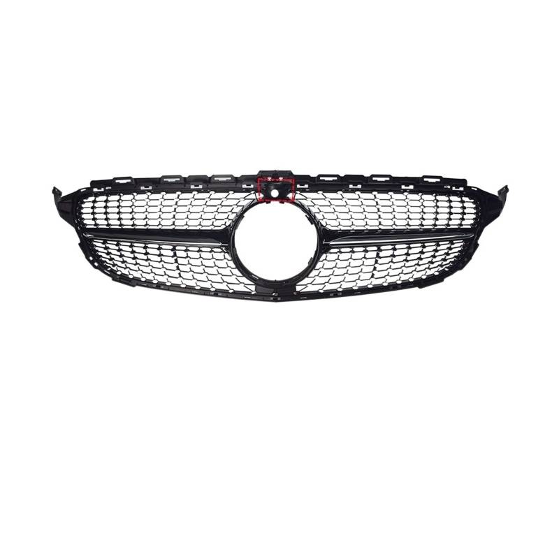 2015-18,19+ C450 C250 C180 C200 C220 Diamond Front Grille And GT Grile For C Class W205 C63 Grille(14-18 Black With Cam-01) von DOPQNYLZW