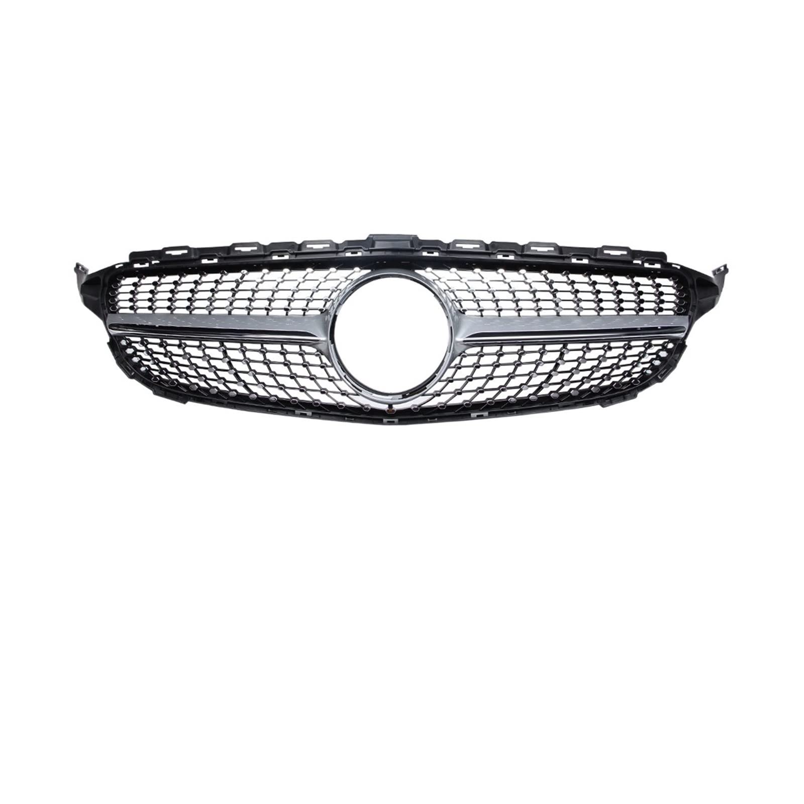 2015-18,19+ C450 C250 C180 C200 C220 Diamond Front Grille And GT Grile For C Class W205 C63 Grille(14-18 Chrome Silvery-01) von DOPQNYLZW