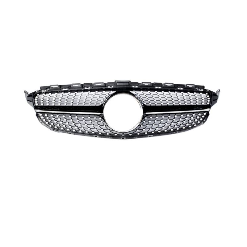 2015-18,19+ C450 C250 C180 C200 C220 Diamond Front Grille And GT Grile For C Class W205 C63 Grille(14-18 Glossy Black-01) von DOPQNYLZW