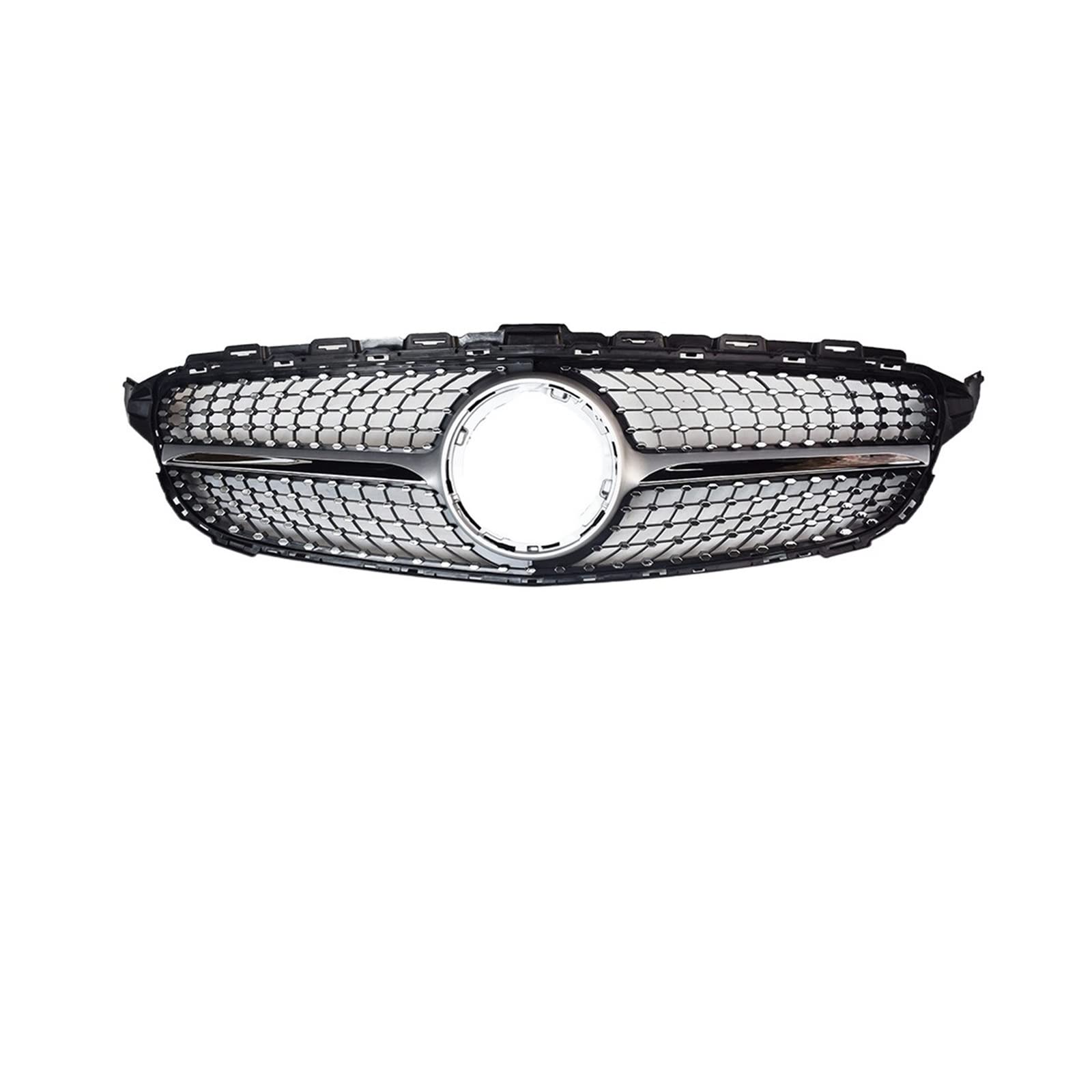 2015-18,19+ C450 C250 C180 C200 C220 Diamond Front Grille And GT Grile For C Class W205 C63 Grille(2019- Chrome Silvery-01) von DOPQNYLZW