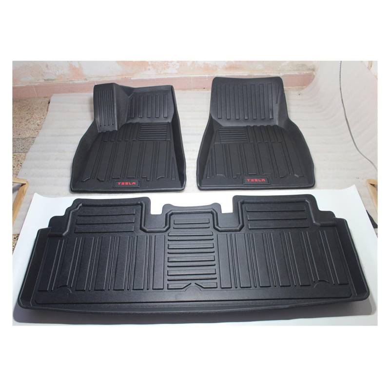 3PCS/Set TPE Auto Fuß Pad Kompatibel Mit Tesla Modell S 3D Linkslenkte Schwarze Fußmatten Schutz Teppich 2014-2020(Lift) von DOPQNYLZW