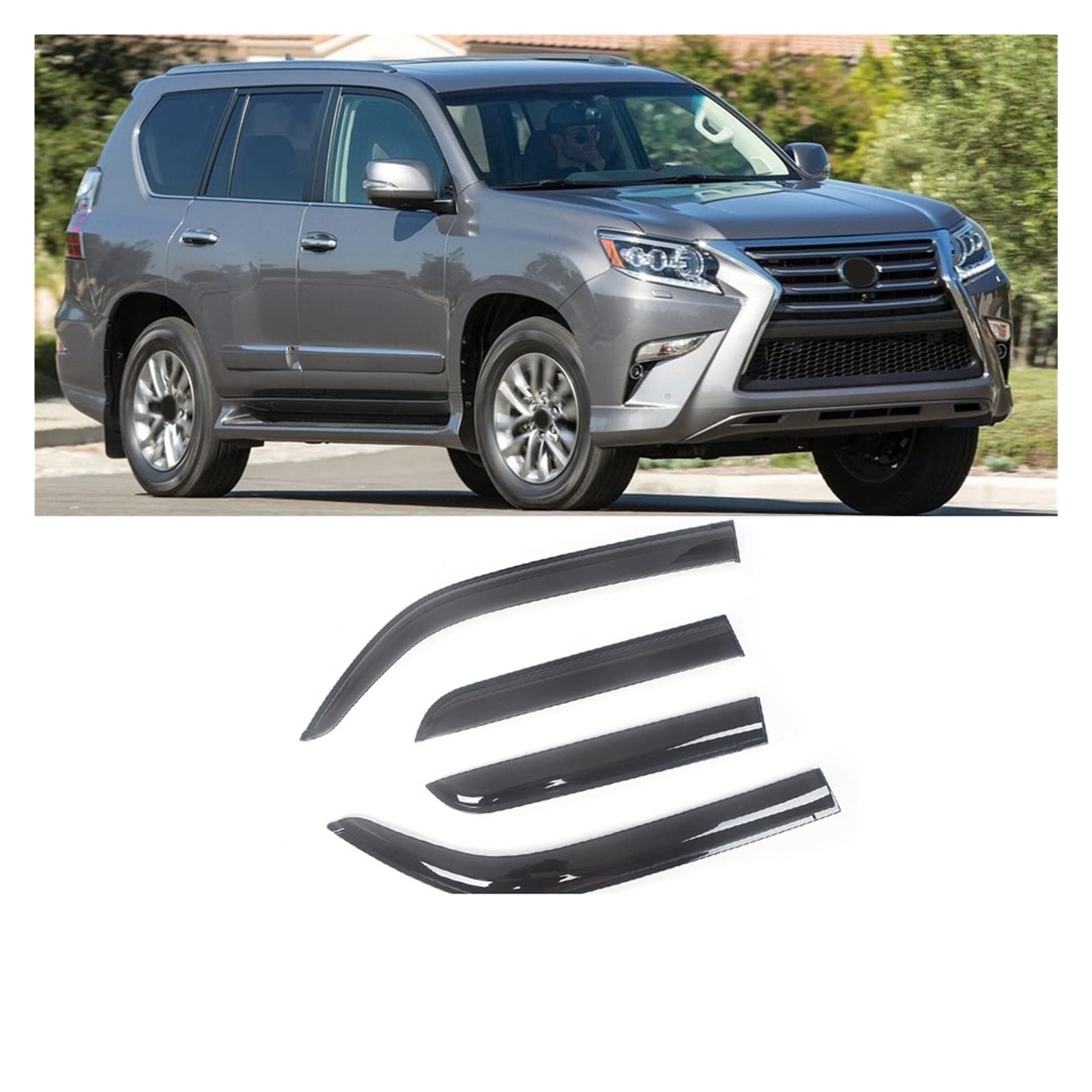 Auto Black Car Side Window Visor Guard Vent Awnings Shelters Rain Guard Door Ventvisor Compatible with Lexus GX 470 J120 460 J150 2003-2016(for GX 10-16 Year) von DOPQNYLZW