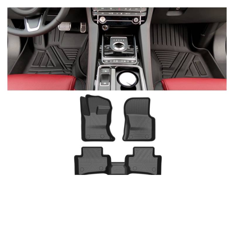 Auto Fußmatten Allwetter TPE Fußmatten Geruchlose Pad Tray Mat Innen Zubehör Kompatibel mit Jaguar F-Pace X761 2016-2022(F-Pace 21-22) von DOPQNYLZW