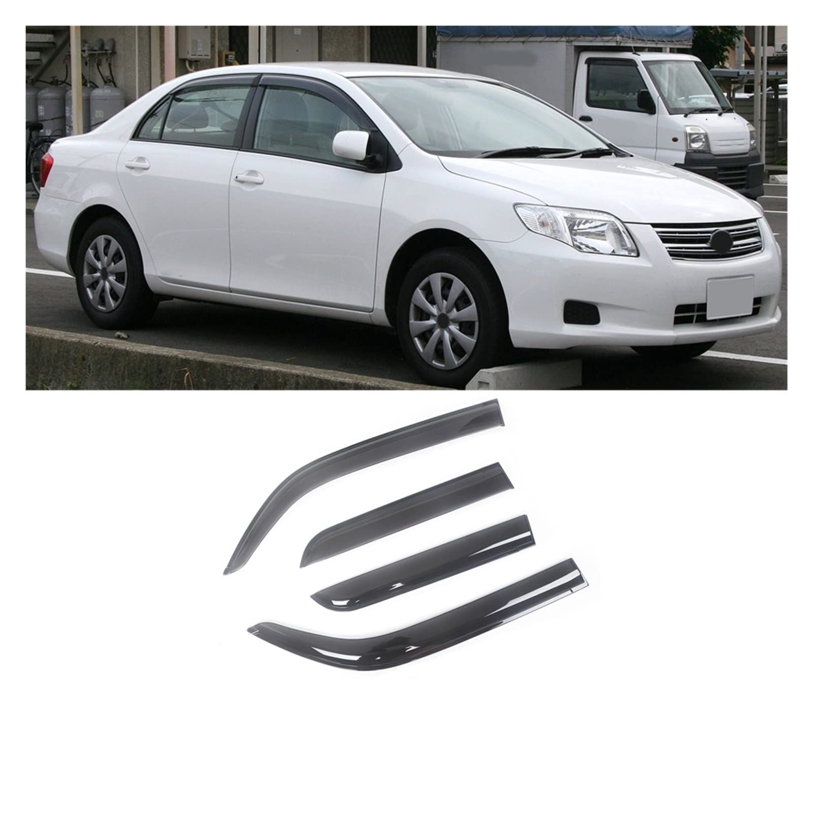 Auto Side Window Wind Deflectors Visors Black Rain Guard Door Visor Vent Shade Dark Smoke Ventvisor Compatible with Toyot Corolla 1993-2022(for E150 2009-2013) von DOPQNYLZW