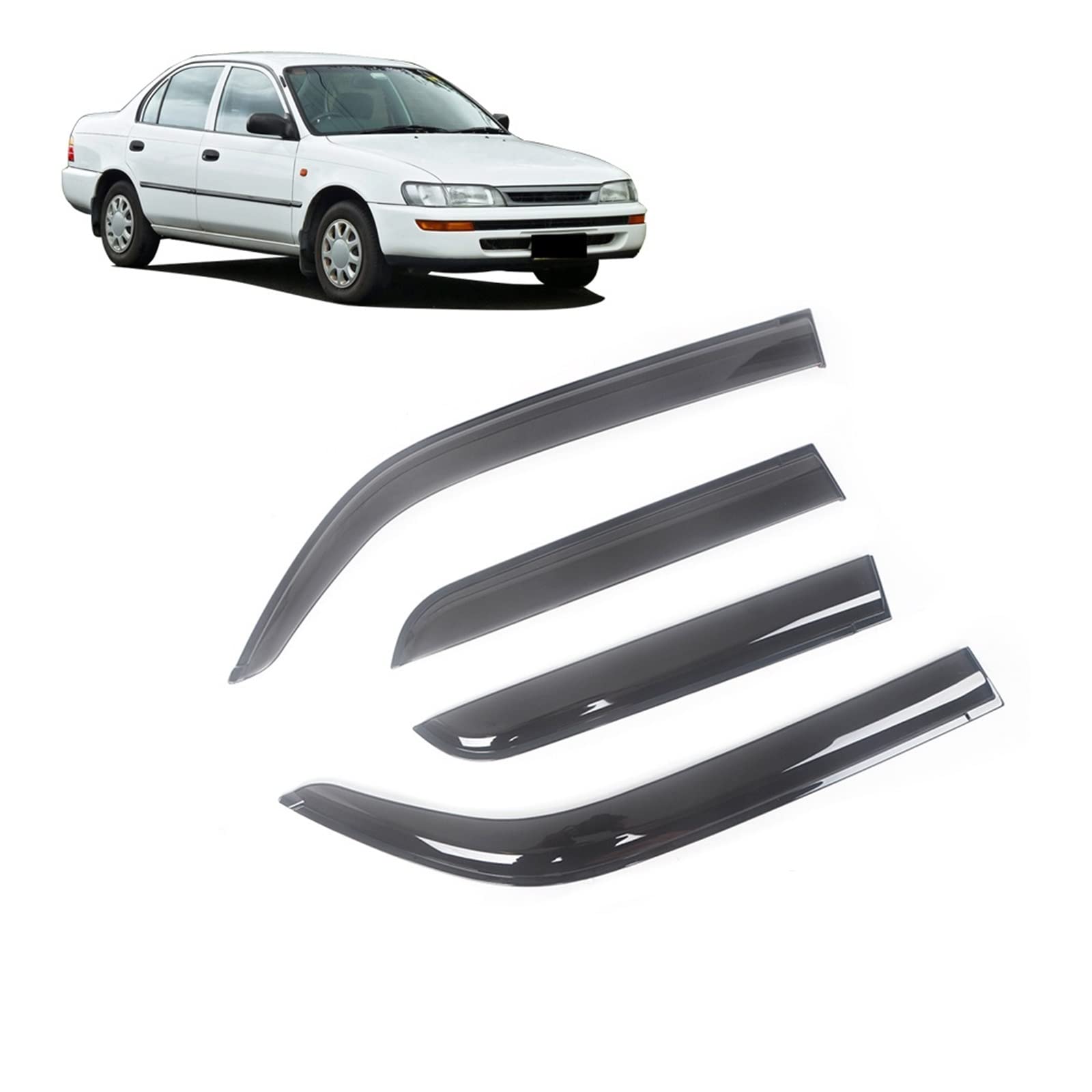 Auto Side Window Wind Deflectors Visors Black Rain Guard Door Visor Vent Shade Dark Smoke Ventvisor Compatible with Toyot Corolla 1993-2022(for iM 2017-2018) von DOPQNYLZW