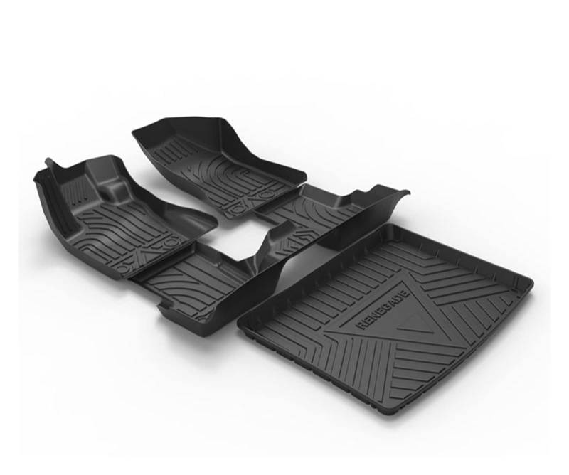 Benutzerdefinierte Automatten TPE Schwarz Strapazierfähiger Fussbodenteppich Kompatibel mit Spezialized Car Accessories Custom Kompatibel mit JEEP RENEGADE(BU) 16-19(BU car mats 4PCS) von DOPQNYLZW