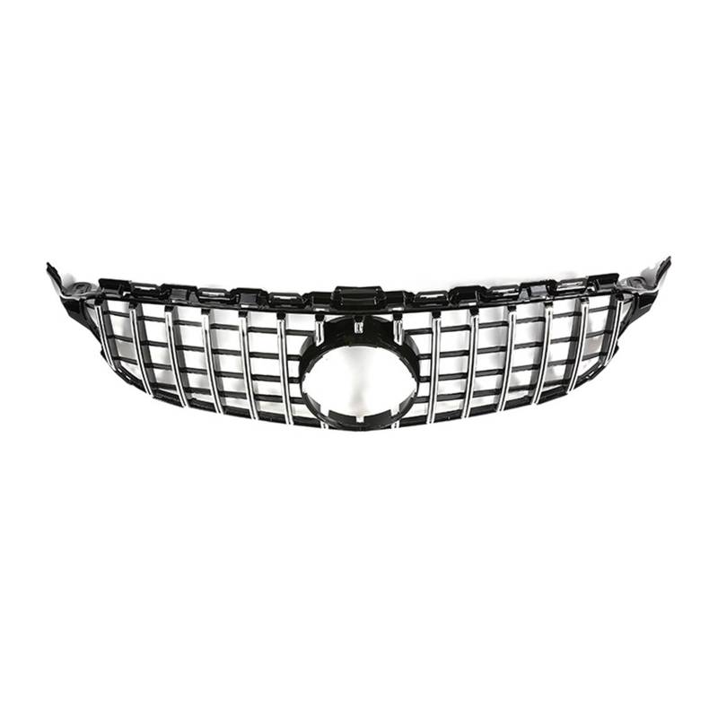 Car Front Kidney Racing Bumper Grille Compatible With Mercedes W205 Benz C Class C205 C180 C200 C250 C300 C43 2015-2018 GTR Upper Modell ABS(Chrome Silver) von DOPQNYLZW