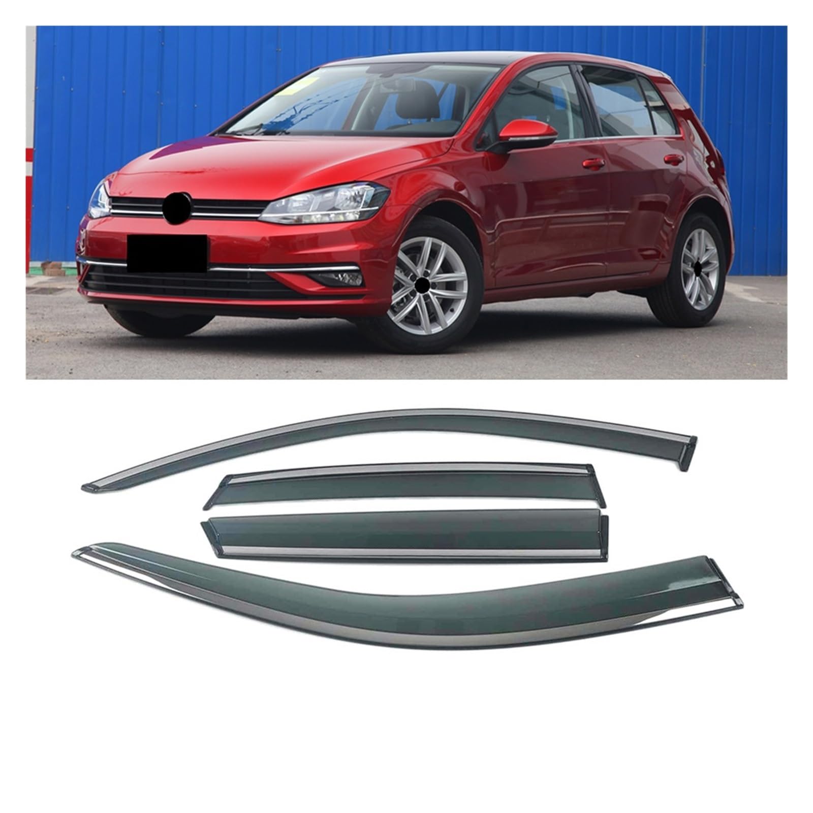 Car Window Sun Rain Shade Visor Shield Shelter Protector Cover Frame Sticker Compatible with VW VW Golf 6th 7th MK6 MK7 2008-2019(for Golf 7th 12-19) von DOPQNYLZW