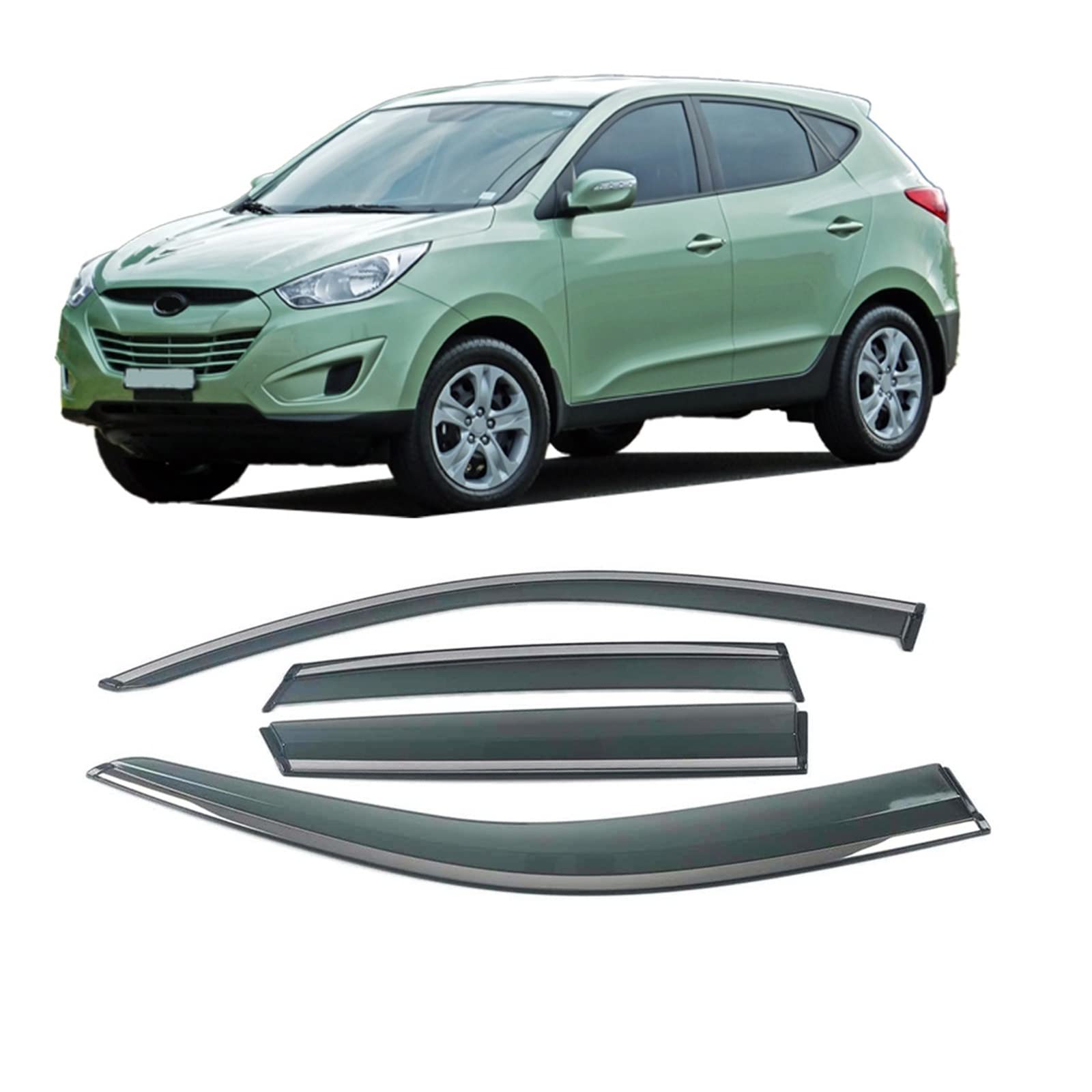 Car Window Sun Rain Shade Visors Shield Awnings Shelter Protector Cover Trim Frame Sticker Compatible with Hyundai Tucson IX35 2009-2019(for Tucson 2009-2015) von DOPQNYLZW