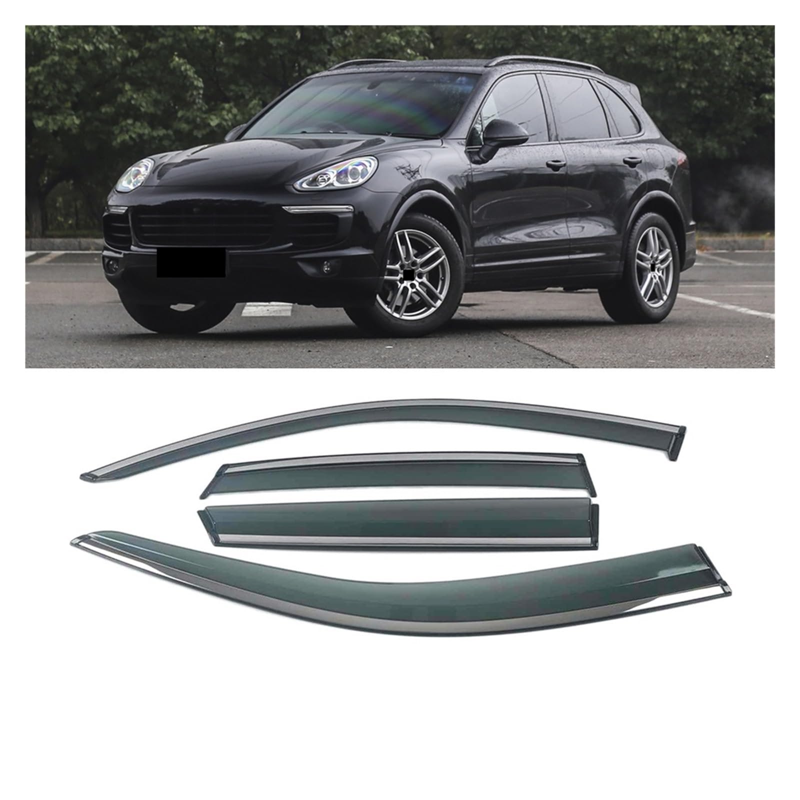 Car Window Sun Rain Shade Visors Shield Shelter Protector Cover Trim Frame Sticker Accessories Compatible with Porsche Cayenne 2002-2017(for Cayenne 10-17) von DOPQNYLZW