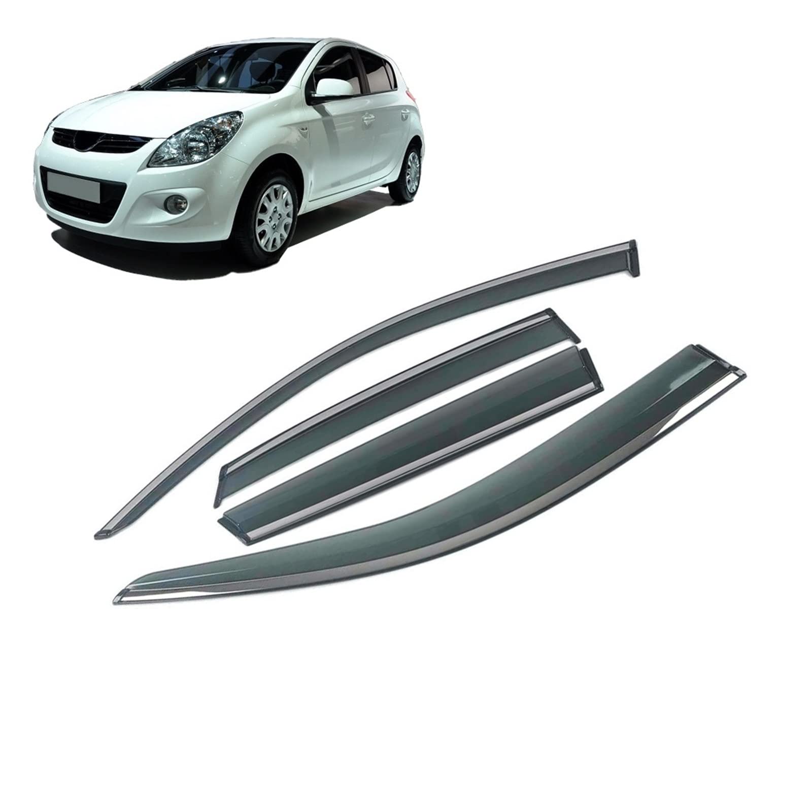 Car Window Sun Rain Shade Visors Shield Shelter Protector Cover Trim Frame Sticker Compatible with Hyundai I20 5-Door Hatchback 2008-2014 von DOPQNYLZW